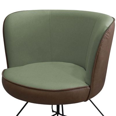 Poltrona Decorativa Chiara Base Orby Corano Marrom/poliéster Verde Claro - Nexta Casa