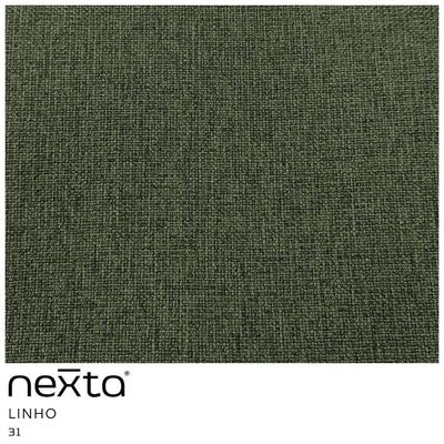 Poltrona Decorativa Aurea Base Aço Champagne Linho Verde - Nexta Casa