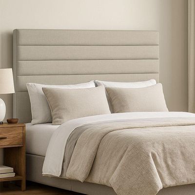 Cabeceira Cama Box Queen 160 Cm Veneza Linho Bege - Nexta Casa