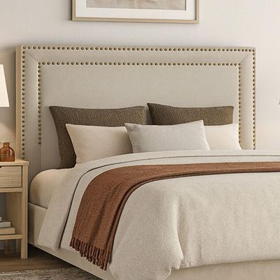 Cabeceira Cama Box Casal 140 Cm London Veludo Bege Claro - Nexta Casa