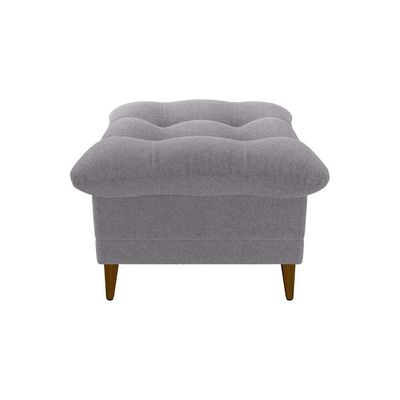 Poltrona De Amamentação Com Puff Montreal Suede Cinza Matrix Boucle Cinza