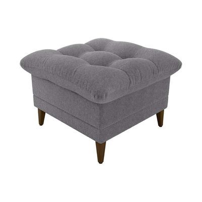 Poltrona De Amamentação Com Puff Montreal Suede Cinza Matrix Boucle Cinza