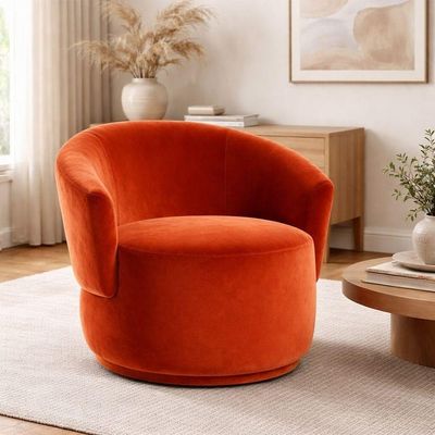 Poltrona Orgânica Consultório Design Moderno Conforto Recepção Veludo veludo Terracota