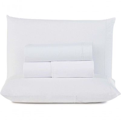 Jogo De Cama Solteiro Top Line Hipercal 180 Fios 3 Peças 100% Poliéster - Branco