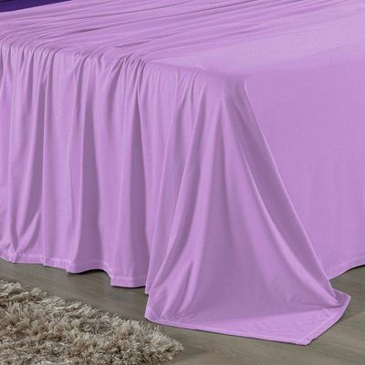 Jogo De Cama Queen Nobre 4 Peças Lençol Com Elástico De 30cm De Altura Malha 100% Algodão - Lilás / Roxo
