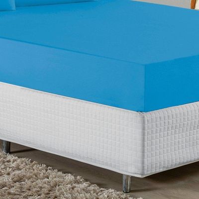 Jogo De Cama Casal Viúva Nobre 3 Peças Malha 100% Algodão - Turquesa