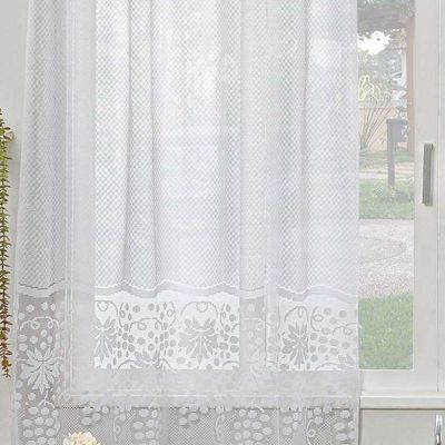 Cortina De Janela Uva Em Renda Para Varão Simples 2,00m X 2,50m 100% Poliéster - Uva
