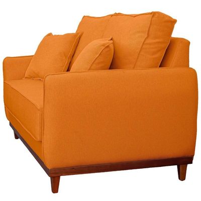 Kit Sofa Sena 2 E 3 Lugares Base De Madeira Para Sala Hotel Linho Terra Cota