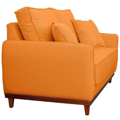 Kit Sofa Sena 2 E 3 Lugares Base De Madeira Para Sala Hotel Linho Terra Cota