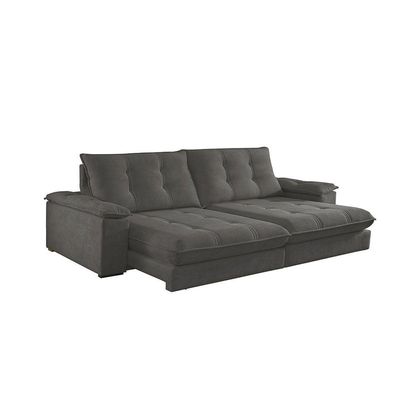 Sofá Dublin 02 Módulos De 80cm Br25cm Meu Sofá Online A231 Linho Cinza Escuro