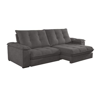 Sofá Dublin 02 Módulos De 80cm Br25cm Meu Sofá Online A231 Linho Cinza Escuro