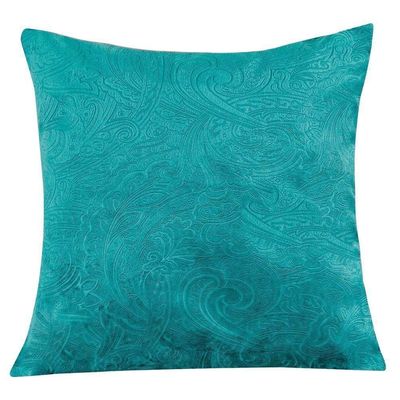 Capa Almofada Ellen Veludo Jacquard 1 Peça 100% Poliéster - Safira