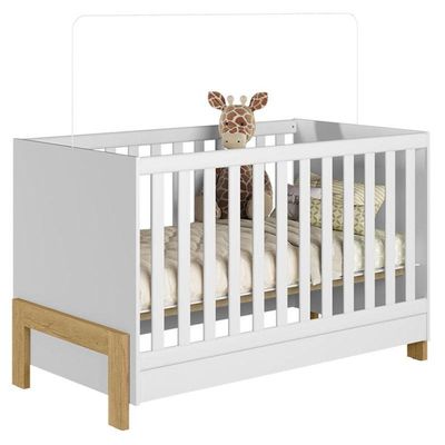 Berço Americano Mini Cama Fantasia Branco Acetinado - Qmovi E Cômoda Infantil Americano Branco Hp - Henn