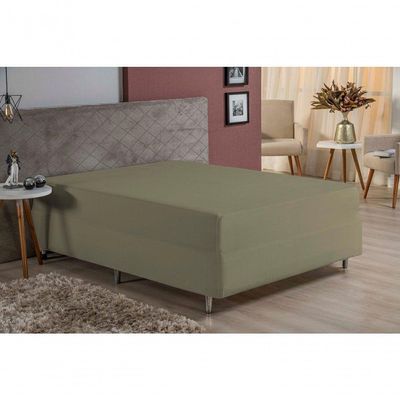 Lençol Com Elástico Solteiro Nobre 1 Peça Luva De Box 55cm De Altura Malha 100% Algodão - Avelã