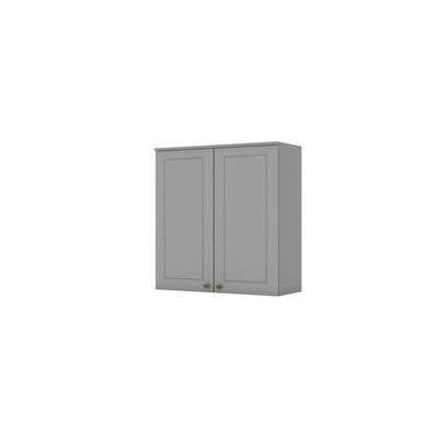 Armário Aéreo 2 Portas 80 Cm Amy Casa 812 Cinza