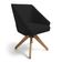 Kit 8 Poltronas Giratórias Alana Suede Preto Base De Madeira - Pallazio