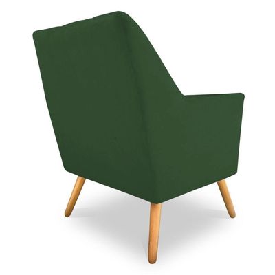 Poltrona Velvet Strass Veludo Pés De Madeira - Pallazio Cor Verde