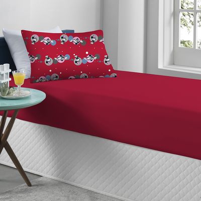 Jogo de Lençol KazzaVip Solteiro Malha 100% Algodão Play Disney Minnie Feliz Red 2 Peças Vermelho
