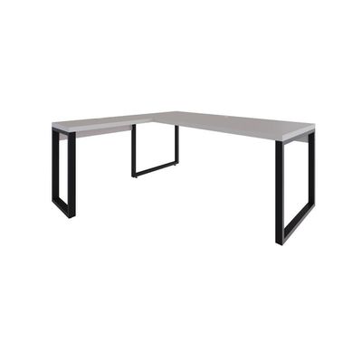 Mesa Em L Presidente 190x160x75cm Yon - Off White-est.preta Off White-est.preta