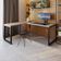 Mesa Em L Presidente 190x160x75cm Yon - Off White-est.preta Off White-est.preta