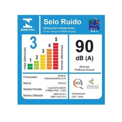 Liquidificador Philco 1200W 3L 12 Velocidades Preto Turbo Pro 220V