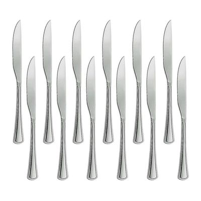 Jogo 12 Facas De Mesa Aço Inox Cor Prata Linha Silver Em Casa Tem