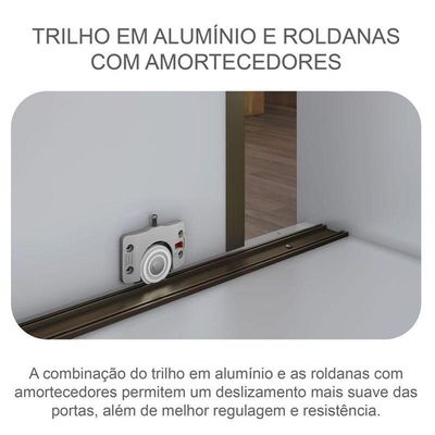 Guarda Roupa Casal Palazzo Com Espelho E Cômoda Seul Neve - Novo Horizonte