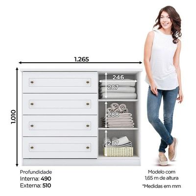 Quarto De Bebê Americano 4 Portas Com Berço Americano Flip Branco Acetinado Savana Reller - Henn