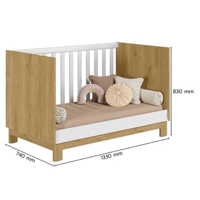 Berço Americano Mini Cama Q Encanto Slim Freijó Branco Acetinado - Qmovi E Cômoda Infantil Americano Branco Hp - Henn