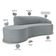 Sofá 5 Lugares Curvo Living Firenze Direito D02 Linho Cru 300cm D-474 - Lyam