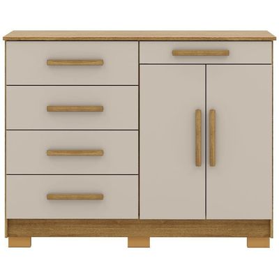 Cômoda Sapateira Para Quarto 2 Portas 5 Gavetas Biana V01 Nature Fendi - Lyam Decor