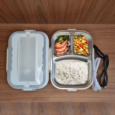 Marmita Elétrica Inox Portátil  3 Compartimentos Bivolt