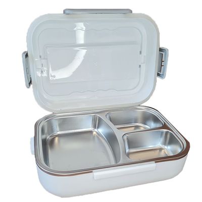 Marmita Elétrica Inox Portátil  3 Compartimentos Bivolt