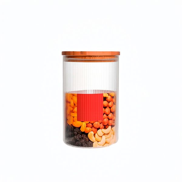 Pote Mantimentos 1300ml Vidro Bambu