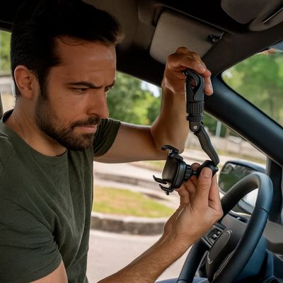 Suporte Gancho Preto Celular Automotivo