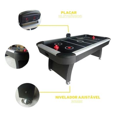 Mesa Air Hockey Ahead Sports Profissional Preto E Branco