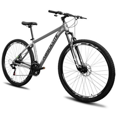 Bicicleta Aro 29 Absolute Nero 5 Alumínio Freio A Disco 21v Garfo Suspensão Mountain Bike Cinza 15
