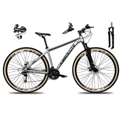 Bicicleta Aro 29 Absolute Nero 5 Câmbio Shimano 24v Acera K7 Freio A Disco Garfo Com Trava Cinza 15