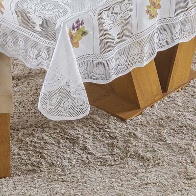 Toalha De Mesa Em Renda Retangular Com Transfer 2,17m X 1,60m 100% Poliéster - Flores