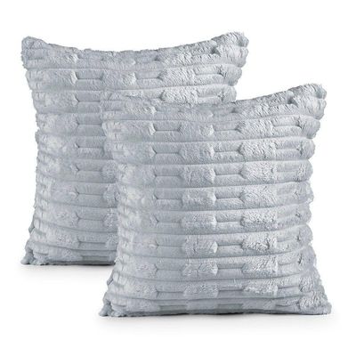 Kit 02 Capas De Almofadas Polar 45cm X 45cm 100% Poliéster - Platina