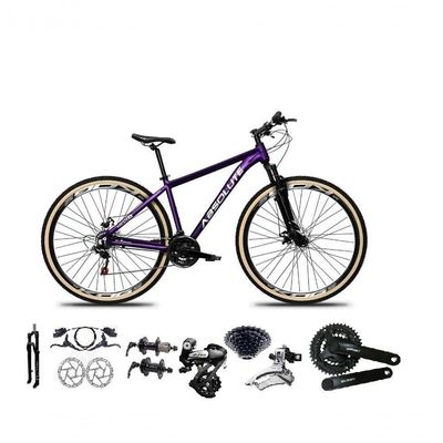 Bicicleta Aro 29 Absolute Nero 5 Câmbios Shimano Altus 24v Freio Hidráulico Garfo Com Trava Roxo 17