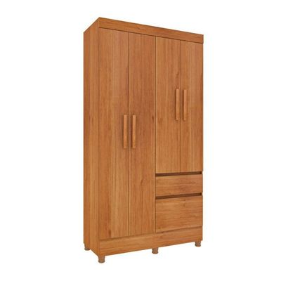 Guarda Roupa Solteiro Com Pés 4 Portas 2 Gavetas - Oregon-cinamomo - Tcil Móveis