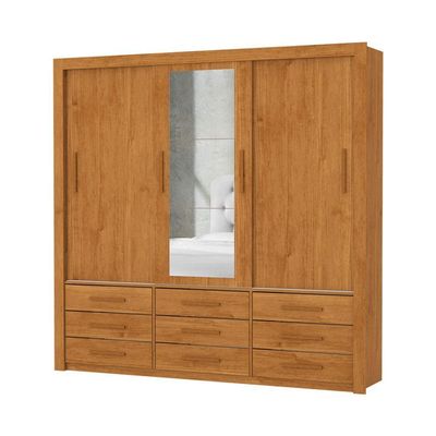 Guarda Roupa Espelho 3 Portas 9 Gavetas Imperium -grand Line