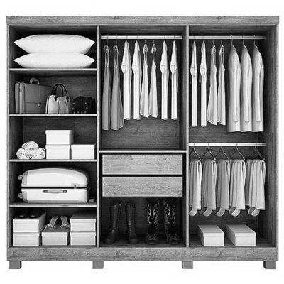 Guarda-roupa 6 Portas 2 Gav - Sergipe-nature-off - Bianchi