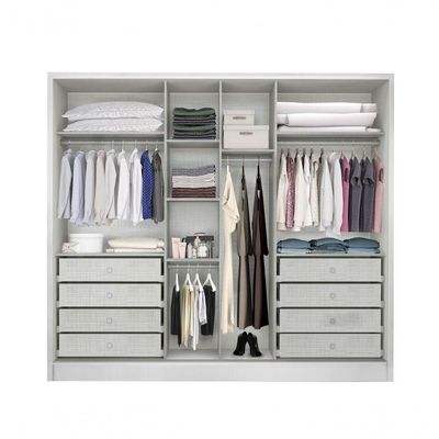Guarda Roupa Casal Com Espelho 6 Portas 8 Gavetas - Robust -branco - Móveis Horizonte
