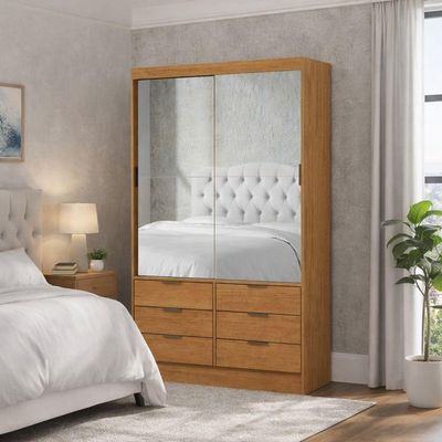 Guarda Roupa 6 Gavetas 2 Portas Espelhado Sunset-grand Line