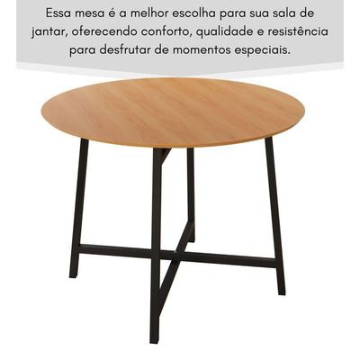 Mesa Redonda 90cm Modelo Festa - Base Preto Fosco