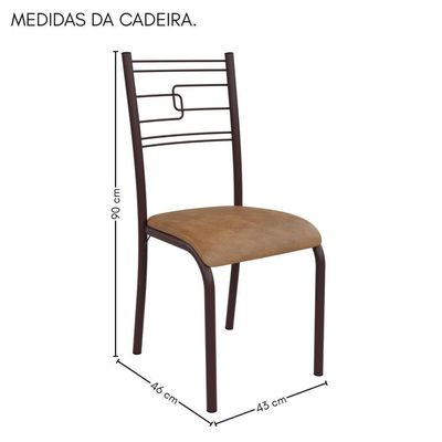 Conjunto Sala De Jantar Ella 90x90cm 4 Cadeiras Marrom-jambo