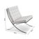 Poltrona Barcelona Com Puff Base Cromada Branco