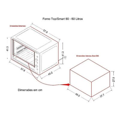 Forno Elétrico Nardelli Bancada Com Espeto Giratório 60 Litros 220V